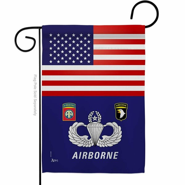 Guarderia 13 x 18.5 in. US Airborne Garden Flag with Armed Forces Army Double-Sided Decorative Vertical Flags GU4214868